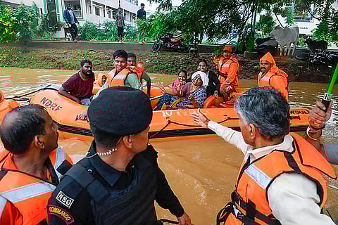 Chandrababu Babu Naidu inspects the rescue and relief work in flood-affected areas